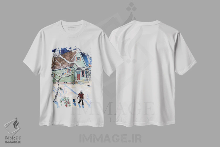تیشرت سفید طرح دار انعکاس ها، هنر فاخر معاصر اثر دبورا ایو آلاسترا | immage.ir