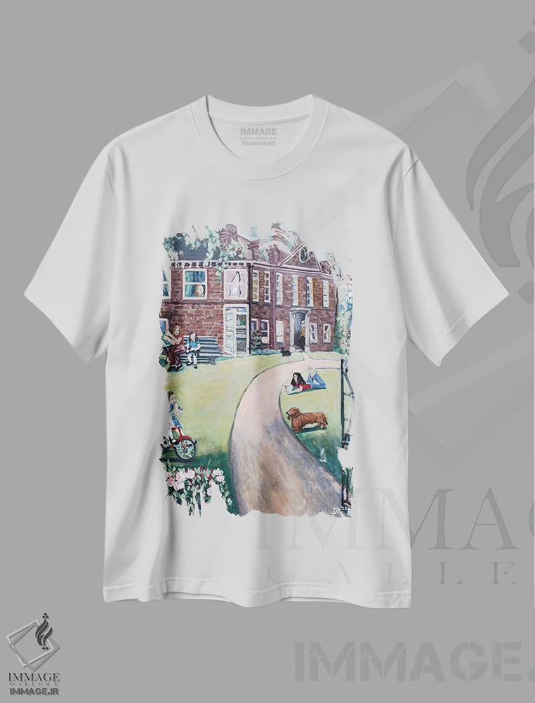 تیشرت سفید طرح دار پارک میلِیج، دکور معاصر اثر دبورا ایو آلاسترا | immage.ir