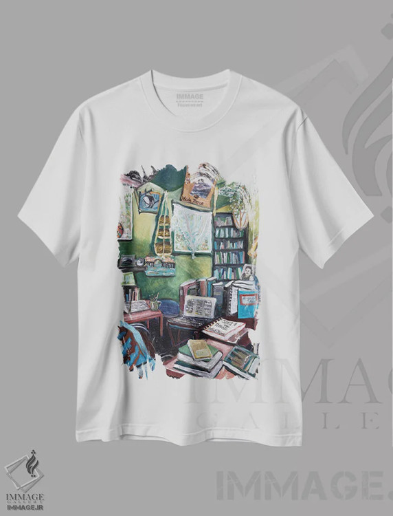 تیشرت سفید طرح دار روح نیکولا، دکور معاصر اثر دبورا ایو آلاسترا | فروشگاه ایماژ