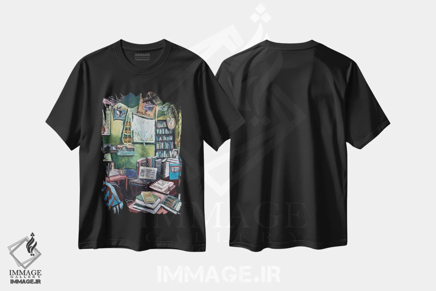 تیشرت مشکی طرح دار روح نیکولا، دکور معاصر اثر دبورا ایو آلاسترا | immage.ir