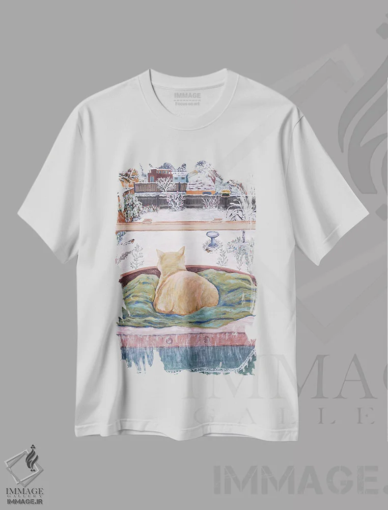 تیشرت سفید طرح دار نمای زمستانی ملکه، مدیوم اثر دبورا ایو آلاسترا | فروشگاه ایماژ