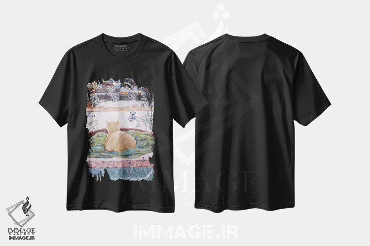 تیشرت مشکی طرح دار نمای زمستانی ملکه، مدیوم اثر دبورا ایو آلاسترا | immage.ir