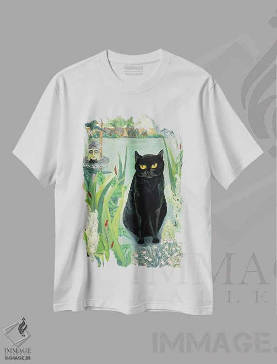 تیشرت سفید طرح دار بودای باغ، هنر فاخر معاصر اثر دبورا ایو آلاسترا | immage.ir