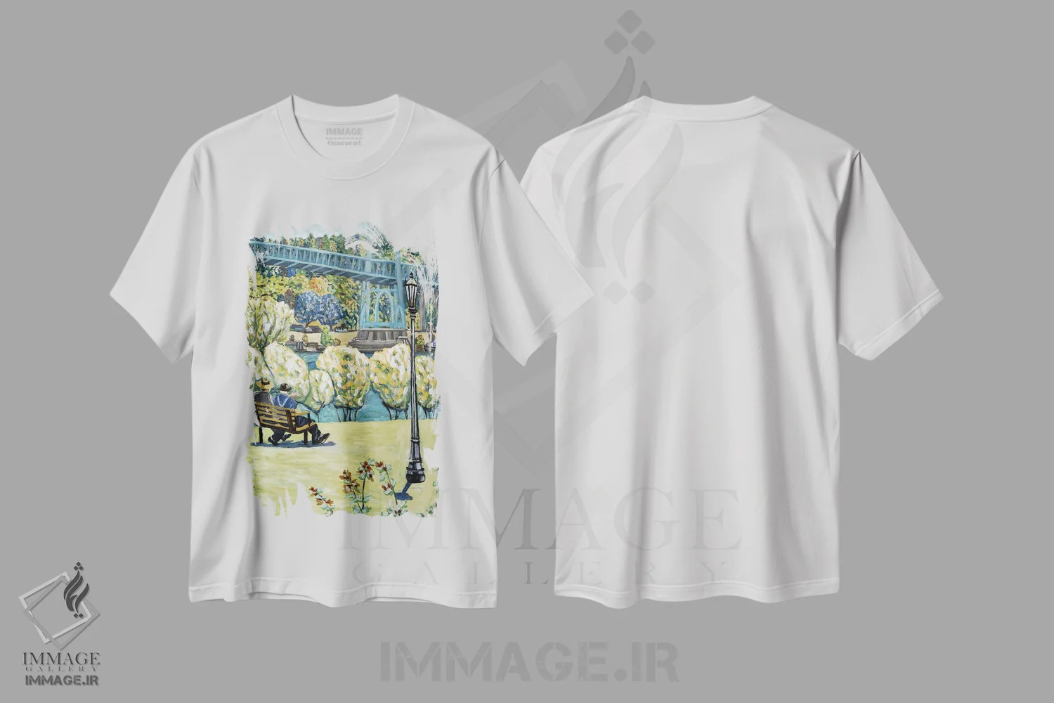 تیشرت سفید طرح دار اوایل پاییز، هنر فاخر معاصر اثر دبورا ایو آلاسترا | فروشگاه ایماژ