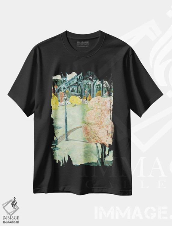 تیشرت مشکی طرح دار پارک کاتدرال، هنر فاخر معاصر اثر دبورا ایو آلاسترا | immage.ir