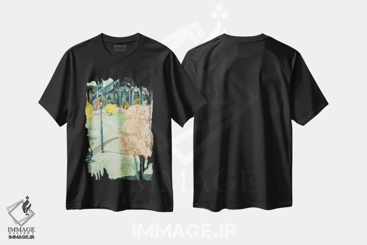 تیشرت مشکی طرح دار پارک کاتدرال، هنر فاخر معاصر اثر دبورا ایو آلاسترا | immage.ir