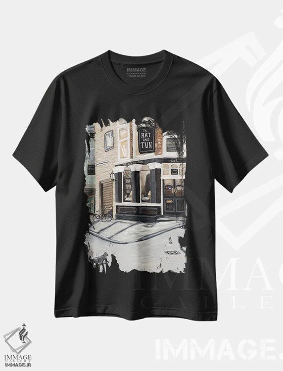 تیشرت مشکی طرح دار کلاه و تُن، هنر فاخر معاصر اثر دبورا ایو آلاسترا | immage.ir