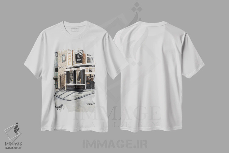 تیشرت سفید طرح دار کلاه و تُن، هنر فاخر معاصر اثر دبورا ایو آلاسترا | فروشگاه ایماژ