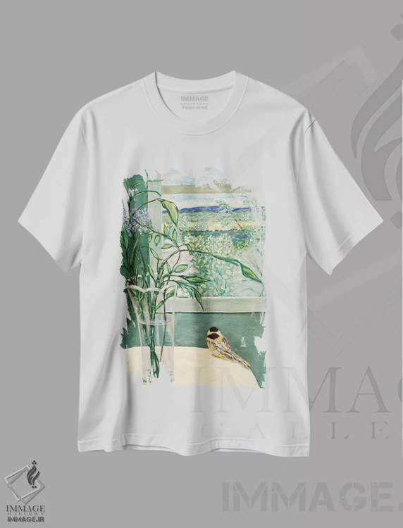 تیشرت سفید طرح دار نمای داخلی، هنر فاخر معاصر اثر دبورا ایو آلاسترا | immage.ir