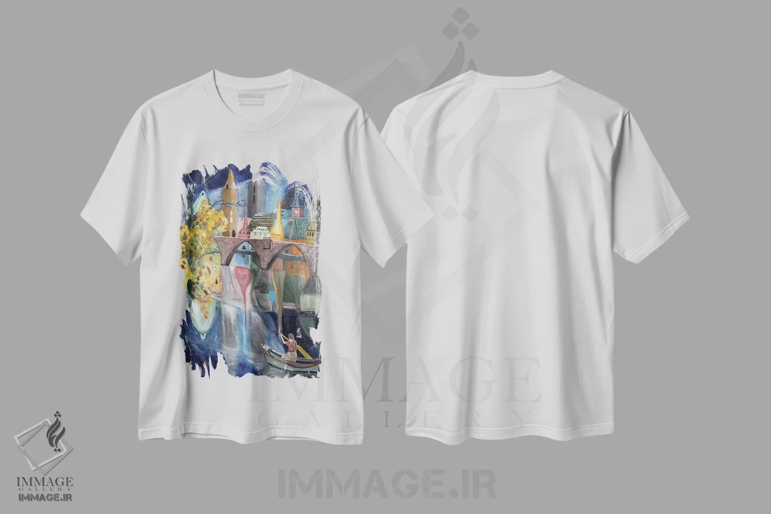 تیشرت سفید طرح دار مقابله با جریان آب، هنر فاخر معاصر اثر دبورا ایو آلاسترا | immage.ir