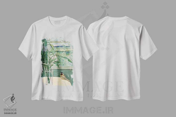 تیشرت سفید طرح دار نمای داخلی، هنر فاخر معاصر اثر دبورا ایو آلاسترا | immage.ir