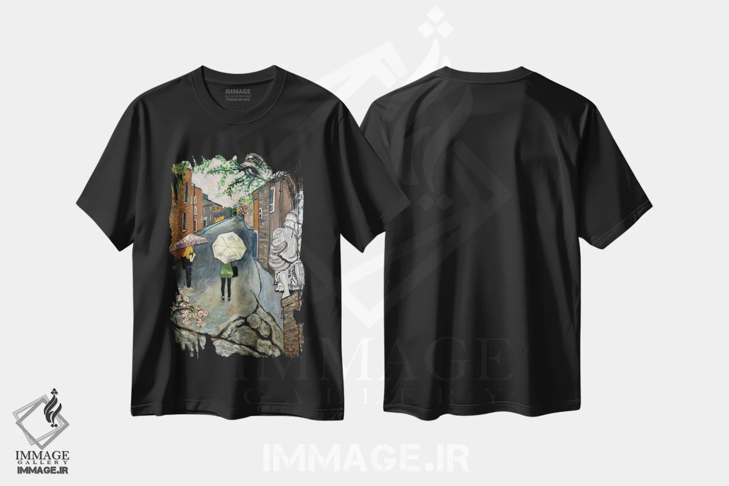 تیشرت مشکی طرح دار نگاهگر، هنر فاخر معاصر اثر دبورا ایو آلاسترا | immage.ir