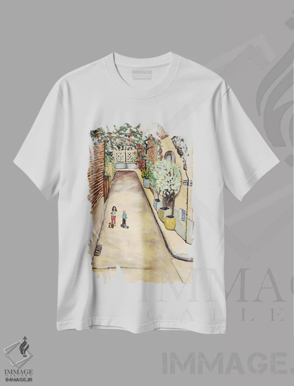 تیشرت سفید طرح دار خانهٔ دیده بانی، هنر فاخر معاصر اثر دبورا ایو آلاسترا | immage.ir