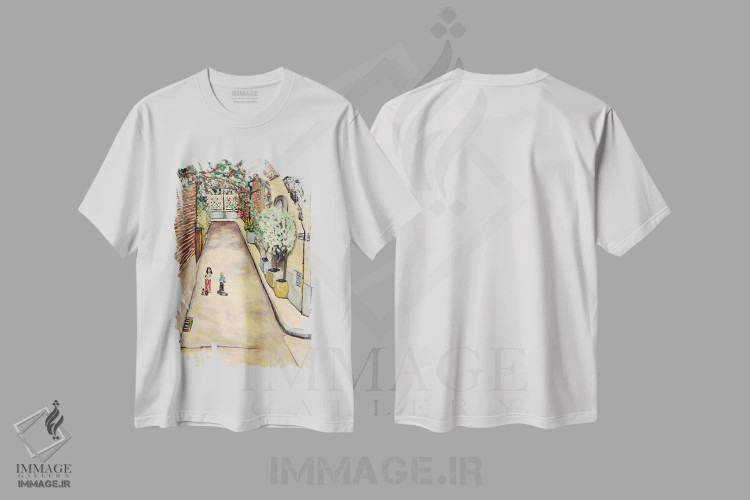 تیشرت سفید طرح دار خانهٔ دیده بانی، هنر فاخر معاصر اثر دبورا ایو آلاسترا | immage.ir