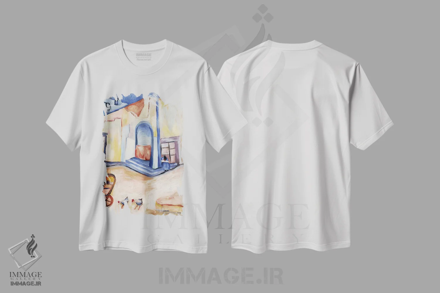 تیشرت سفید طرح دار گوشهٔ خیابان گواناخواتو، هنر فاخر معاصر اثر دبورا ایو آلاسترا | immage.ir