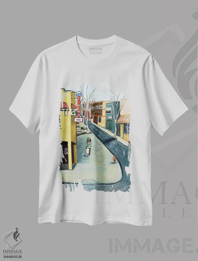 تیشرت سفید طرح دار زمستان سنت جانز، هنر فاخر معاصر اثر دبورا ایو آلاسترا | immage.ir
