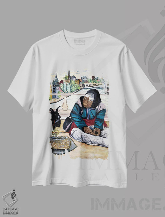 تیشرت سفید طرح دار پاریسی ها، هنر آمریکایی آفریقایی تبار اثر دبورا ایو آلاسترا | فروشگاه ایماژ