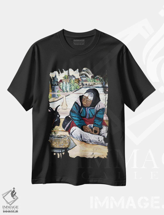 تیشرت مشکی طرح دار پاریسی ها، هنر آمریکایی آفریقایی تبار اثر دبورا ایو آلاسترا | immage.ir