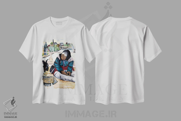 تیشرت سفید طرح دار پاریسی ها، هنر آمریکایی آفریقایی تبار اثر دبورا ایو آلاسترا | فروشگاه ایماژ