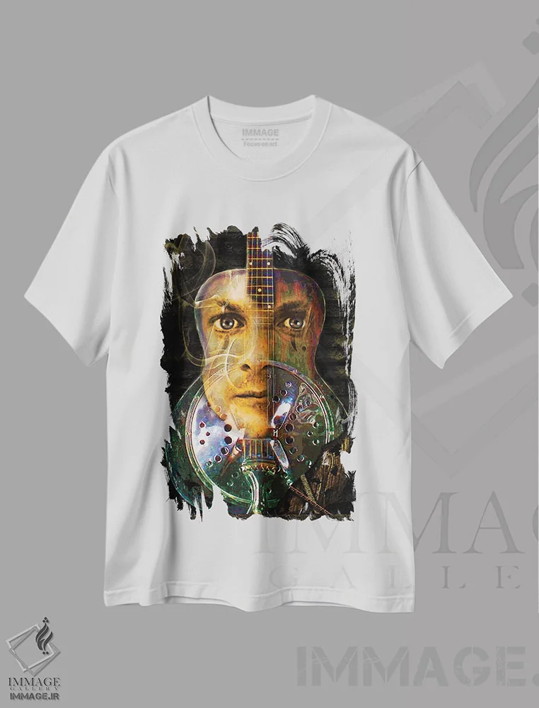 تیشرت سفید طرح دار کریس ویتلی، هنر دیجیتال اثر دانا برت موناک | فروشگاه ایماژ