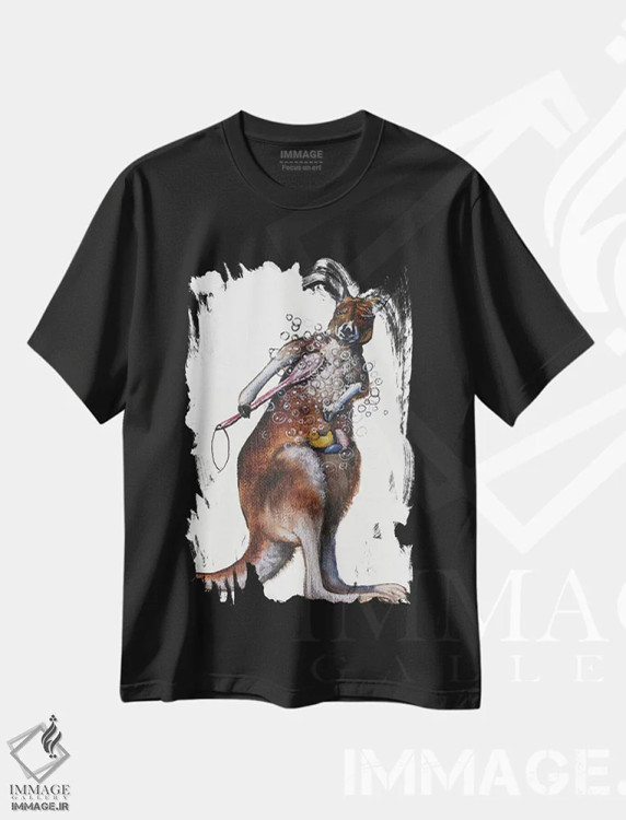 تیشرت مشکی طرح دار حیوانات حمام ۴، مدیوم اثر دانا بروکس | immage.ir