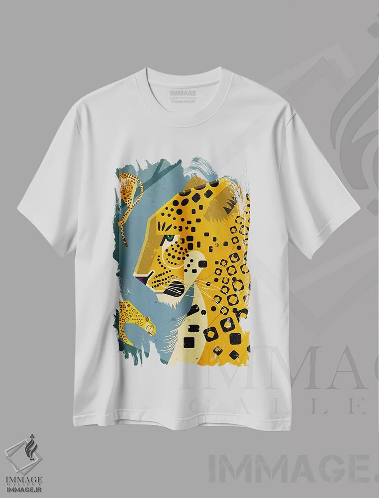 تیشرت سفید طرح دار پلنگ، تزئینی اثر دیتِر براون | immage.ir