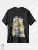 تیشرت مشکی طرح دار شیر کوهی، تزئینی اثر دیتِر براون | فروشگاه ایماژ