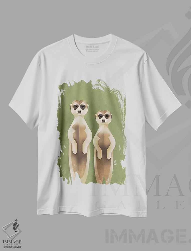 تیشرت سفید طرح دار میرکت ها، هنر دیجیتال اثر دیتِر براون | فروشگاه ایماژ