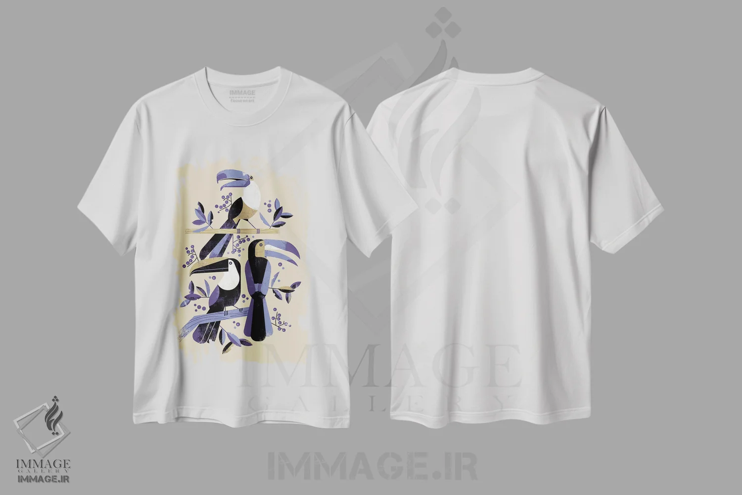 تیشرت سفید طرح دار توقان ها، تزئینی اثر دیتِر براون | فروشگاه ایماژ