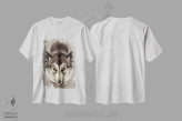 تیشرت سفید طرح دار گرگ، تزئینی اثر دیتِر براون | immage.ir