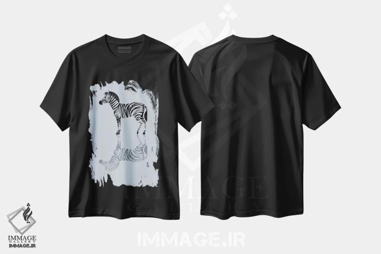 تیشرت مشکی طرح دار گورخر، تزئینی اثر دیتِر براون | immage.ir