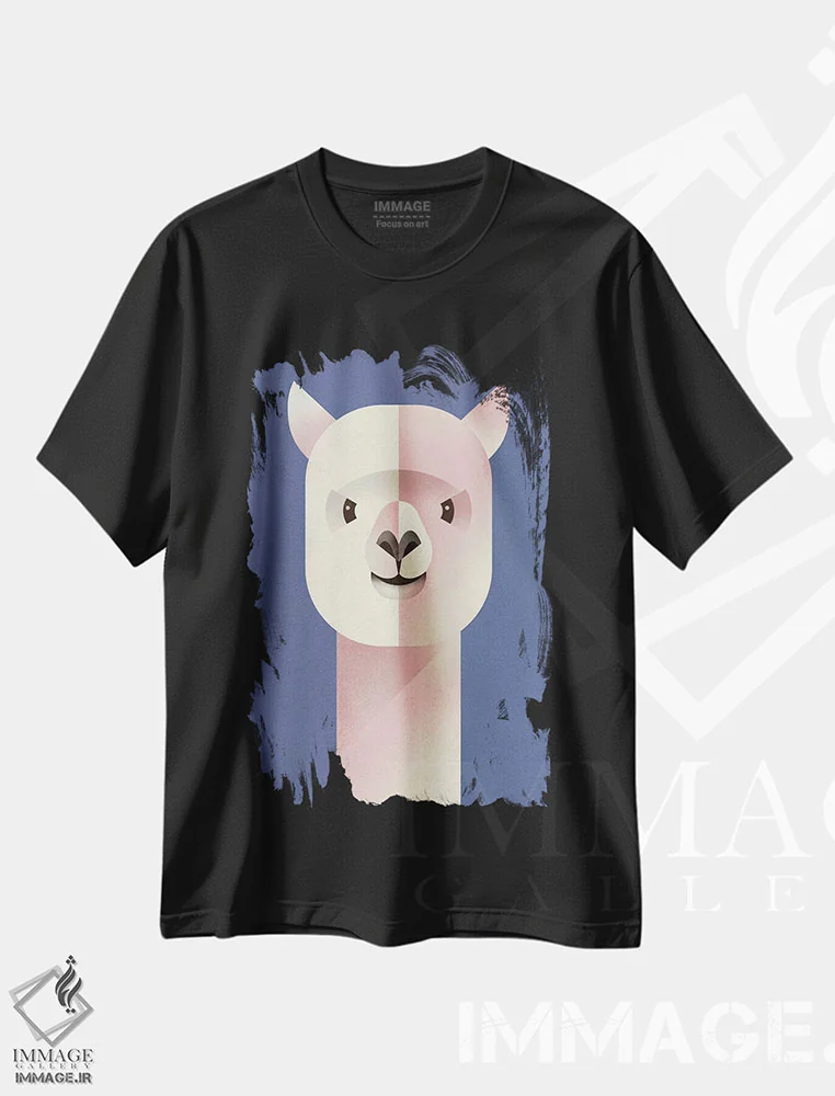 تیشرت مشکی طرح دار آلپاکا، هنر دیجیتال اثر دیتِر براون | immage.ir
