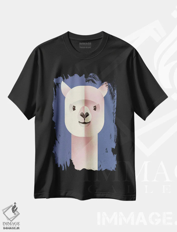 تیشرت مشکی طرح دار آلپاکا، هنر دیجیتال اثر دیتِر براون | immage.ir