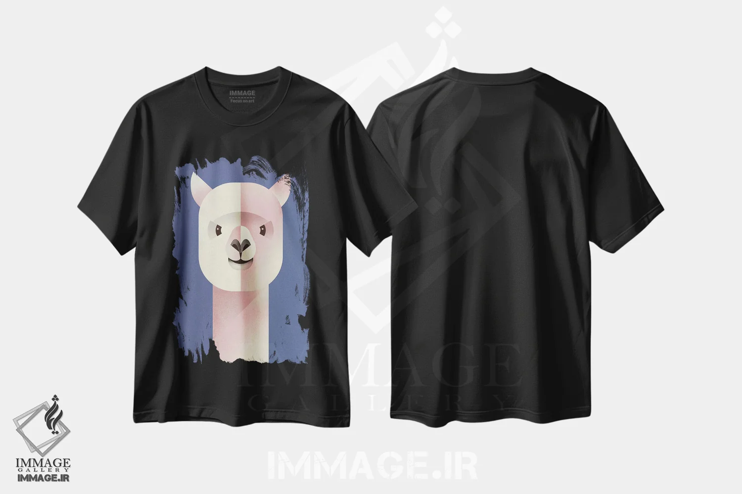 تیشرت مشکی طرح دار آلپاکا، هنر دیجیتال اثر دیتِر براون | immage.ir