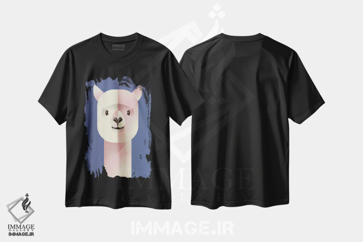 تیشرت مشکی طرح دار آلپاکا، هنر دیجیتال اثر دیتِر براون | immage.ir