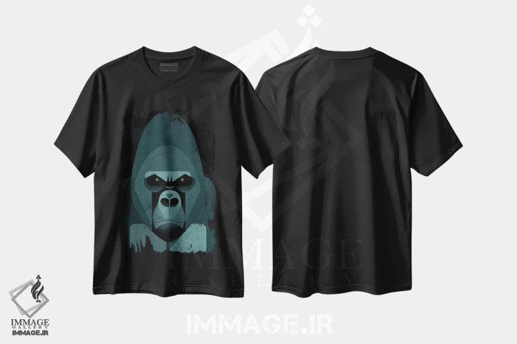 تیشرت مشکی طرح دار گوریل، هنر دیجیتال اثر دیتِر براون | فروشگاه ایماژ