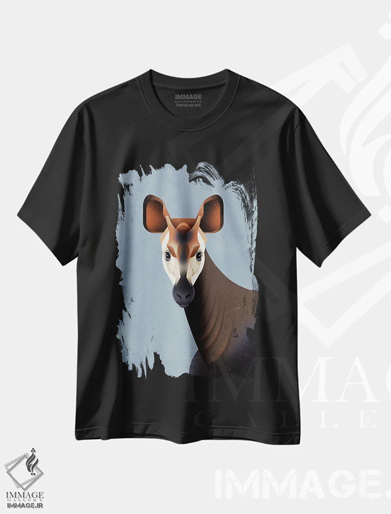 تیشرت مشکی طرح دار اوکاپی، هنر دیجیتال اثر دیتِر براون | immage.ir