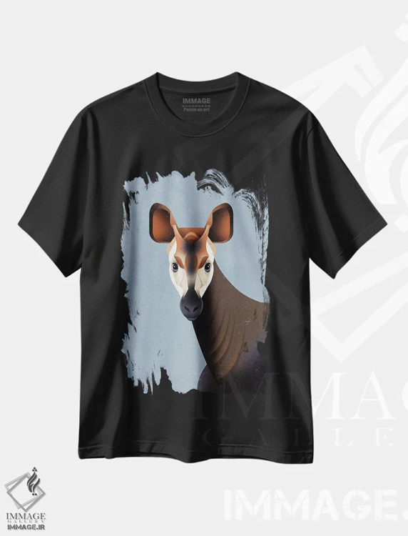 تیشرت مشکی طرح دار اوکاپی، هنر دیجیتال اثر دیتِر براون | immage.ir
