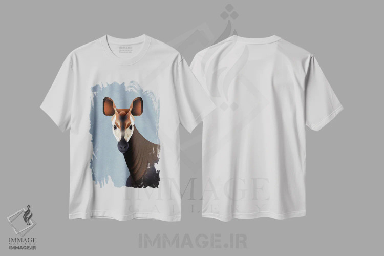 تیشرت سفید طرح دار اوکاپی، هنر دیجیتال اثر دیتِر براون | فروشگاه ایماژ