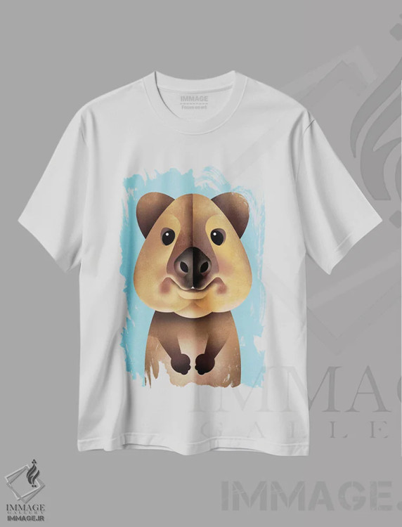 تیشرت سفید طرح دار کوئوکا، هنر دیجیتال اثر دیتِر براون | فروشگاه ایماژ