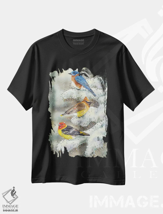 تیشرت مشکی طرح دار برف زودهنگام، دکور کلبه و لژ اثر دیو بارتولت | immage.ir