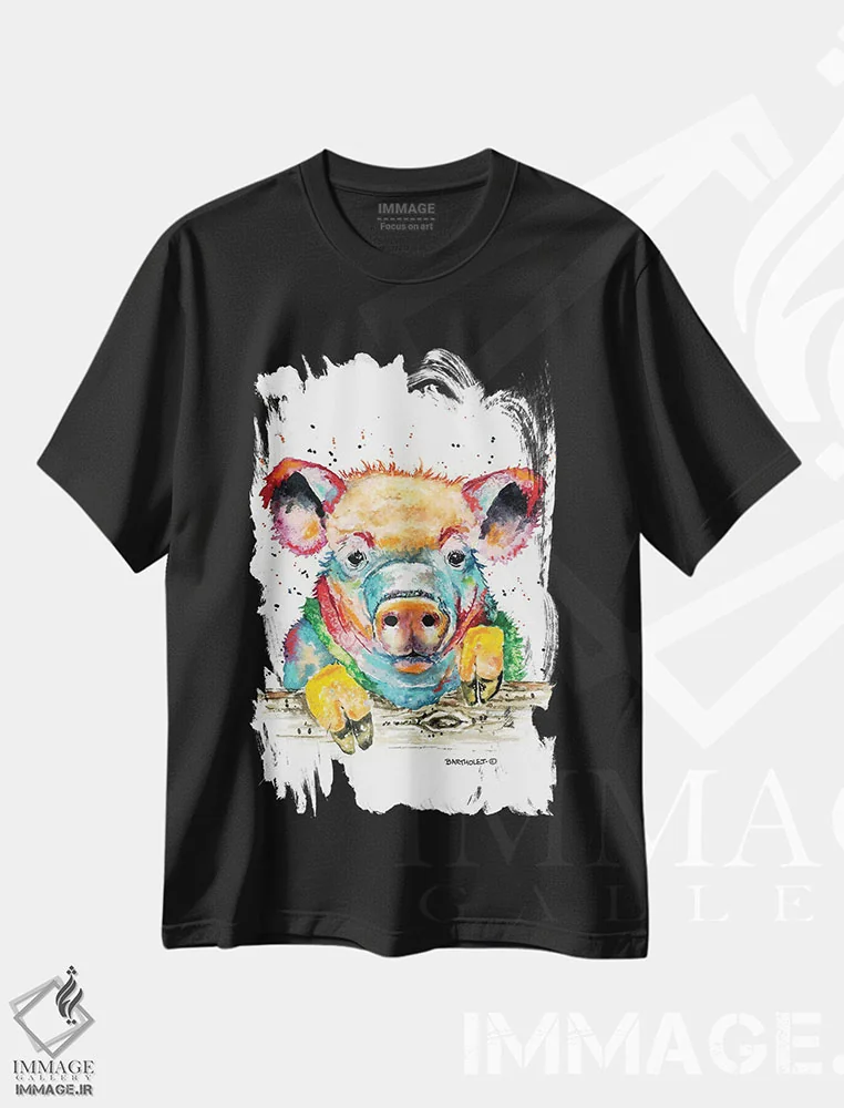 تیشرت مشکی طرح دار خارپشت، هنر فاخر معاصر اثر دیو بارتولت | immage.ir