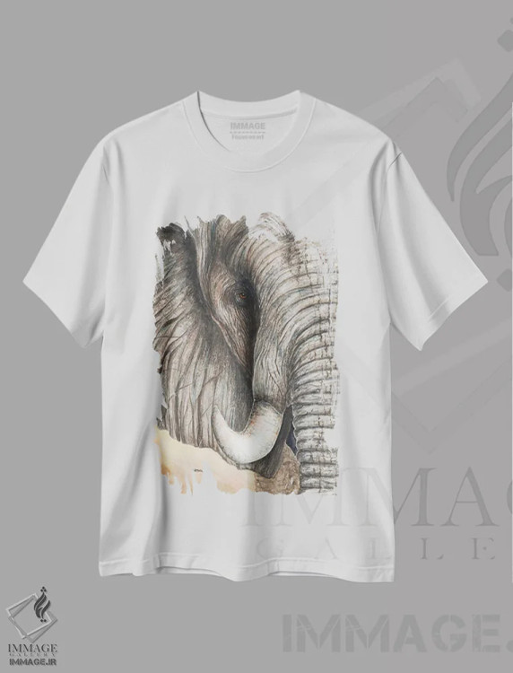 تیشرت سفید طرح دار تِمبو، هنر فاخر معاصر اثر دیو بارتولت | فروشگاه ایماژ