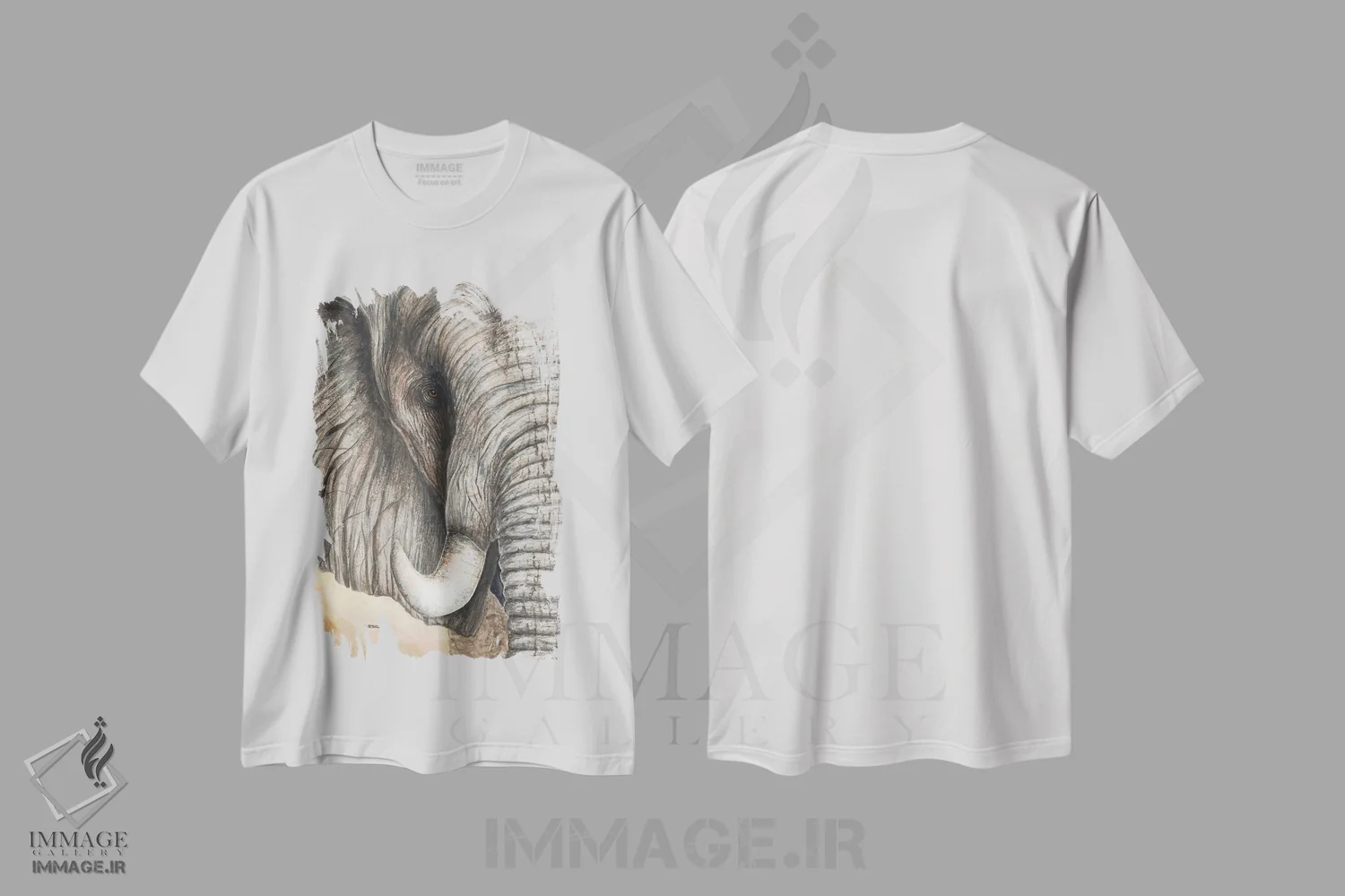 تیشرت سفید طرح دار تِمبو، هنر فاخر معاصر اثر دیو بارتولت | فروشگاه ایماژ