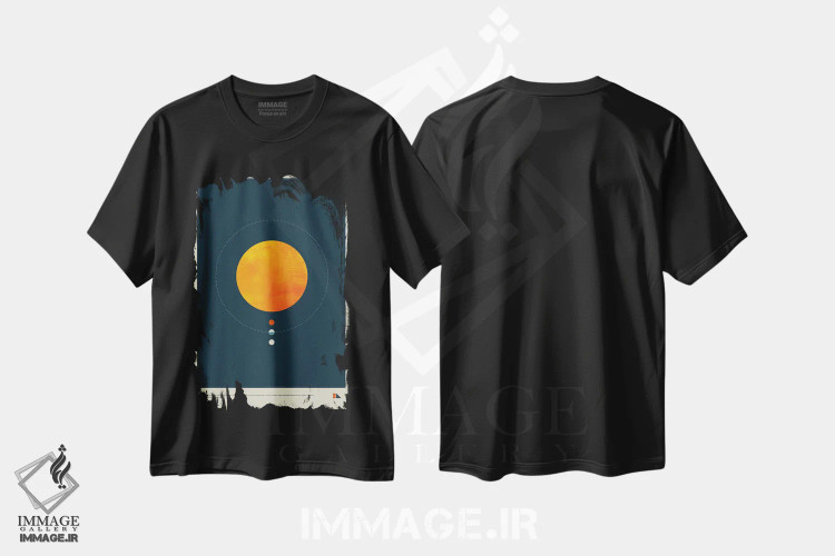تیشرت مشکی طرح دار منطقهٔ قابل سکونت، هنر دیجیتال اثر طراحی ۲۰۴۶ | فروشگاه ایماژ