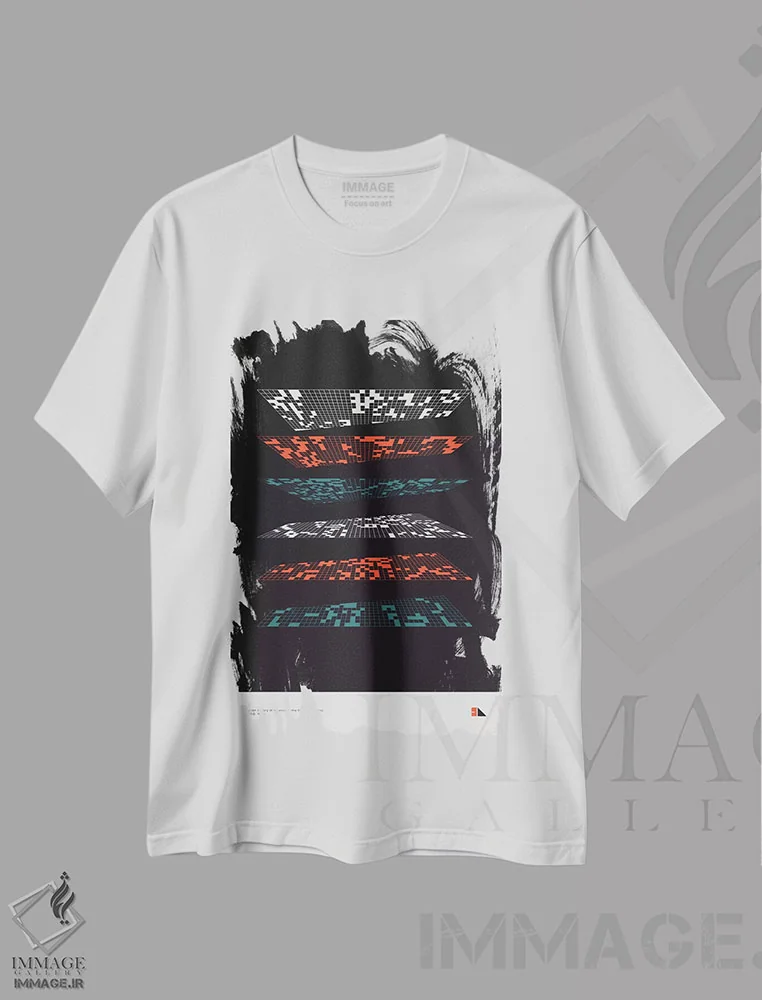 تیشرت سفید طرح دار زندگی چندگانه، هنر دیجیتال اثر طراحی ۲۰۴۶ | immage.ir