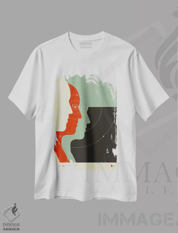 تیشرت سفید طرح دار طیف سنج، هنر دیجیتال اثر طراحی ۲۰۴۶ | فروشگاه ایماژ