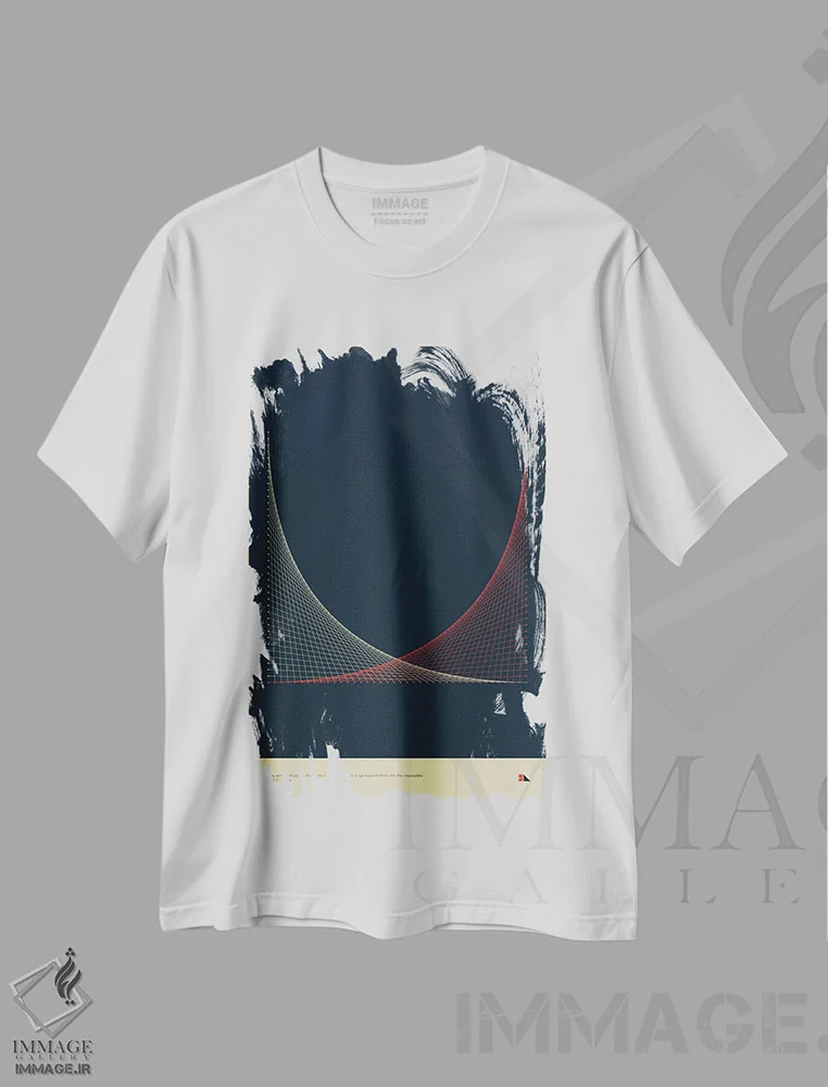 تیشرت سفید طرح دار ریسه ها، هنر دیجیتال اثر طراحی ۲۰۴۶ | فروشگاه ایماژ