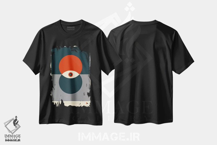 تیشرت مشکی طرح دار شکاف، هنر دیجیتال اثر طراحی ۲۰۴۶ | فروشگاه ایماژ