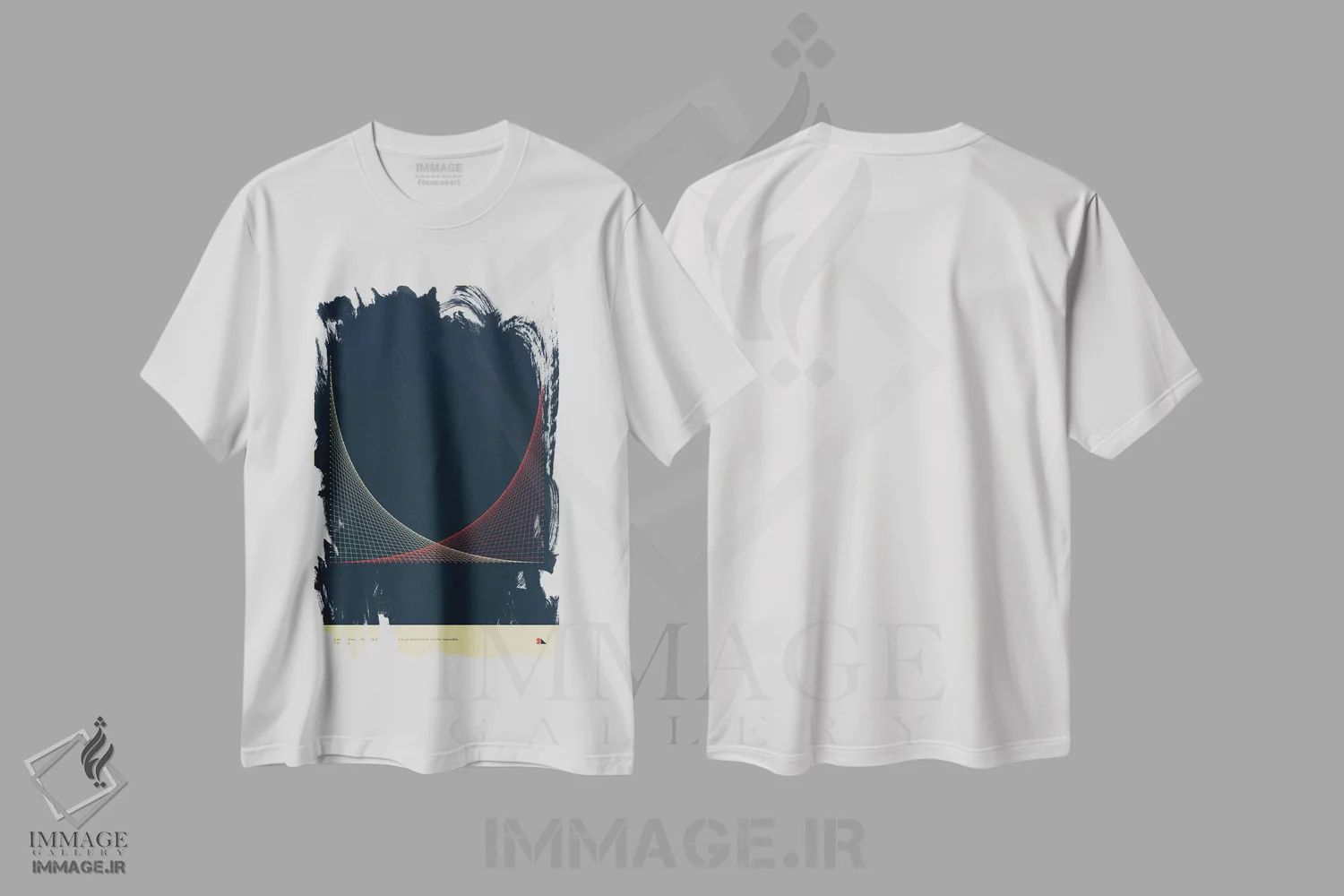 تیشرت سفید طرح دار ریسه ها، هنر دیجیتال اثر طراحی ۲۰۴۶ | فروشگاه ایماژ